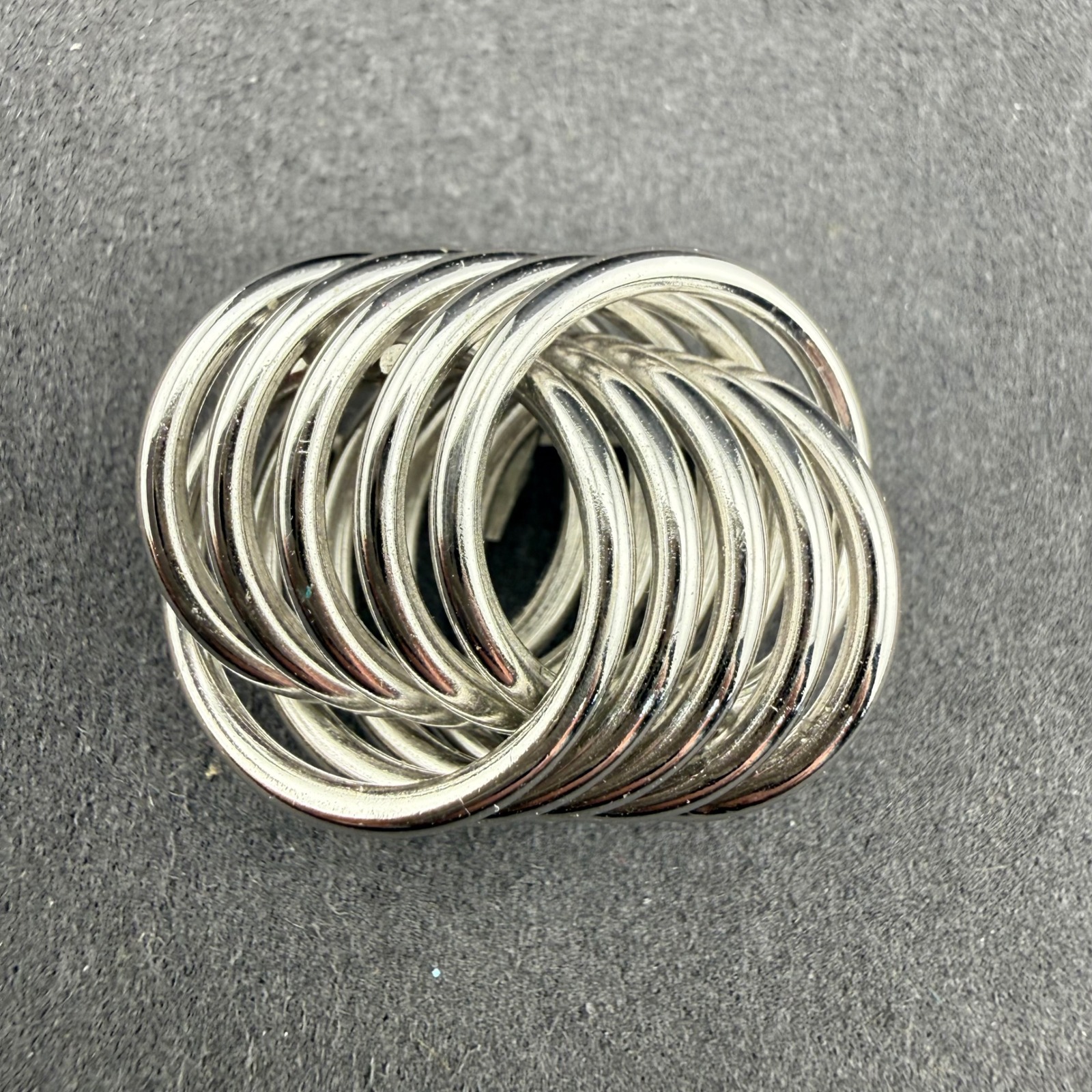 Vintage Binder Bros Sterling 18.78g Modernist Interlocking Circles Brooch